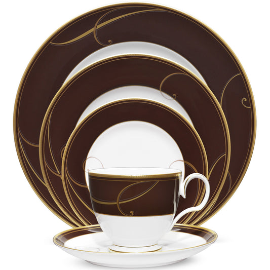 Noritake 98pcs Dinner Set- Golden Wave Chocolate