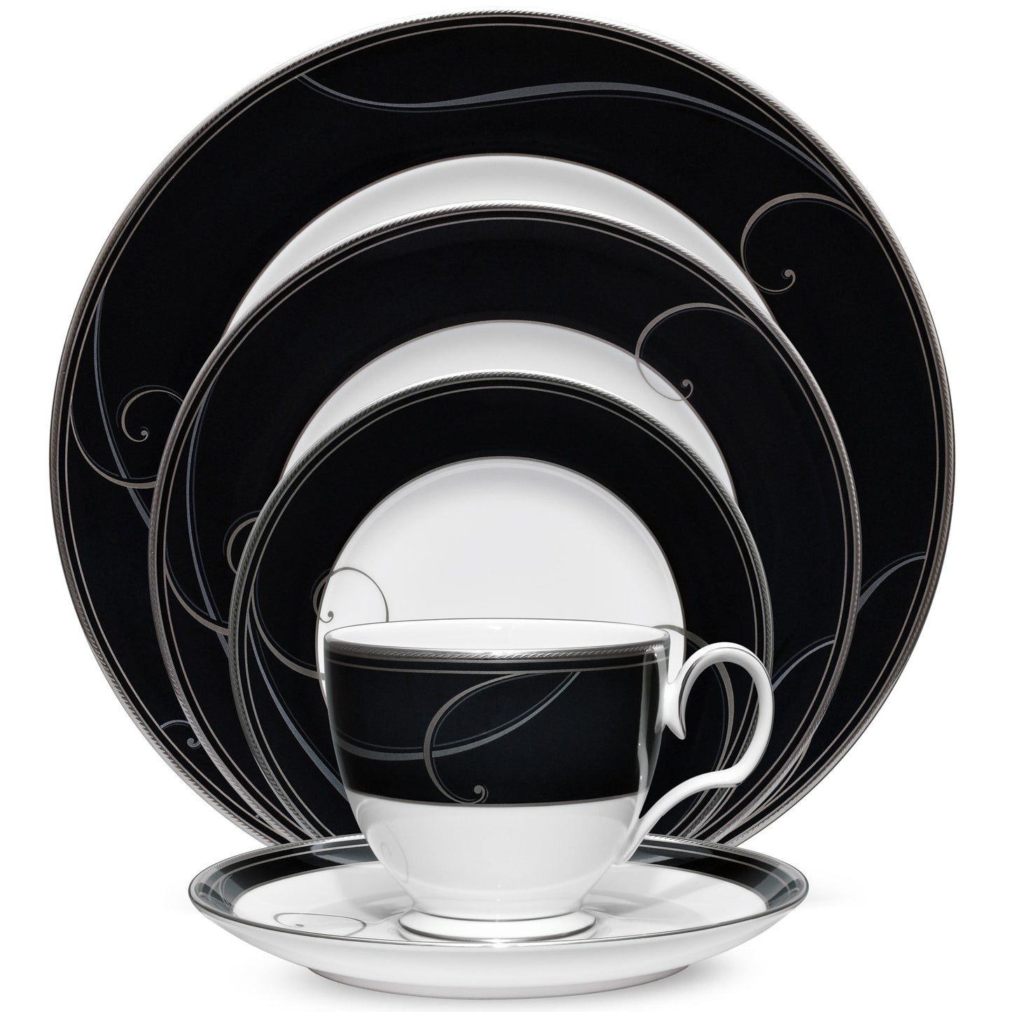 Noritake 98pcs Dinner Set- Platinum Wave Ebony