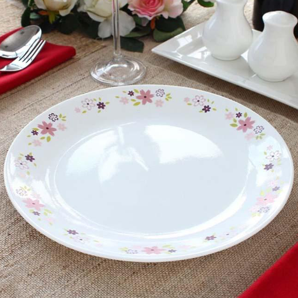 Corelle Floral Fantasy Dinner Plate Close Up Pink Purple Flowers Pakistan