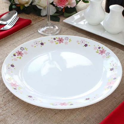 Corelle Floral Fantasy Dinner Plate Close Up Pink Purple Flowers Pakistan