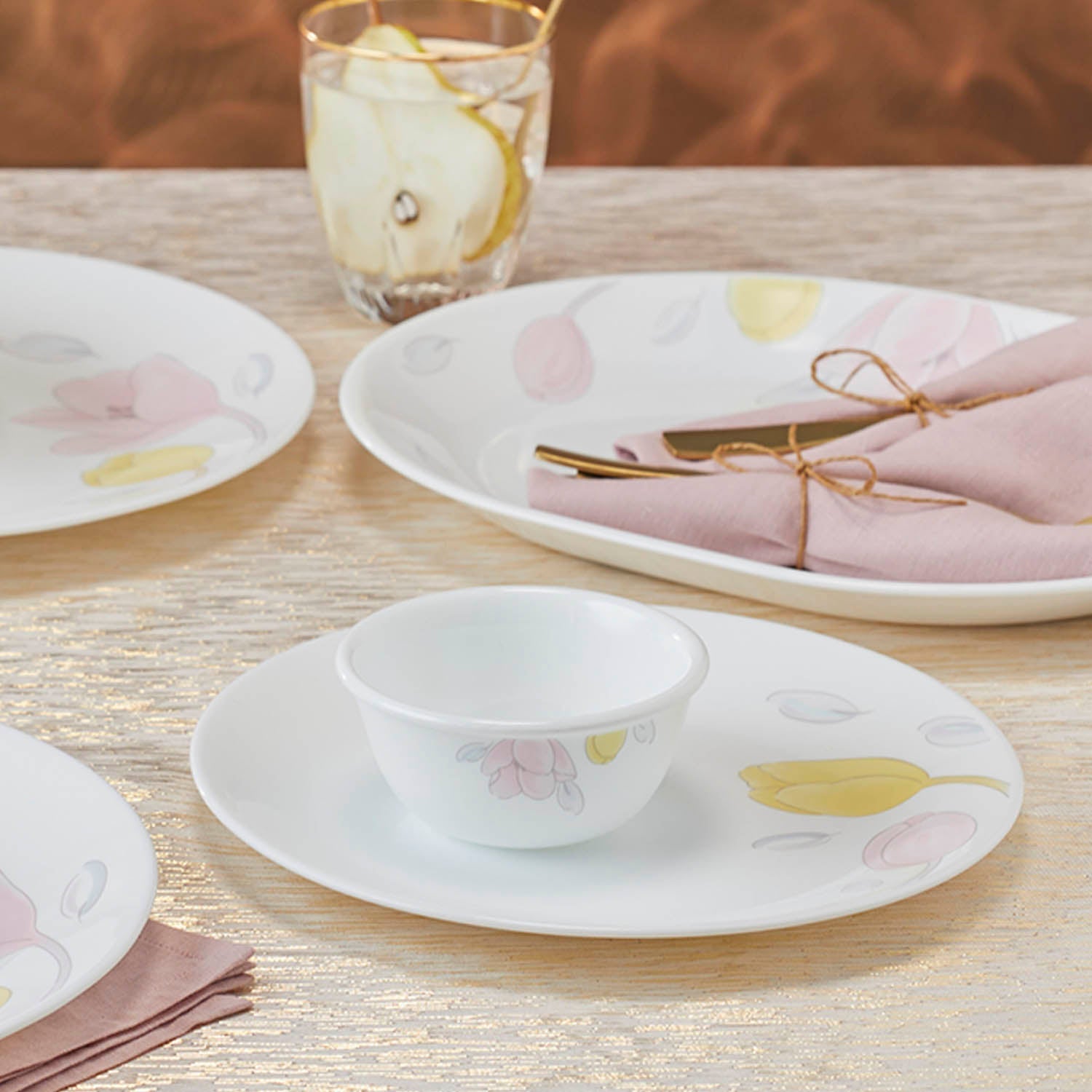 Corelle Elegance Pastel Tulip Dinnerware Set Lifestyle Shot Pakistan