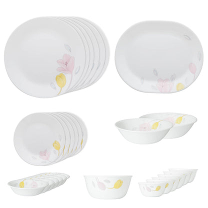 Corelle Elegance 80pc Full Set Silo All Pieces White Background Pakistan